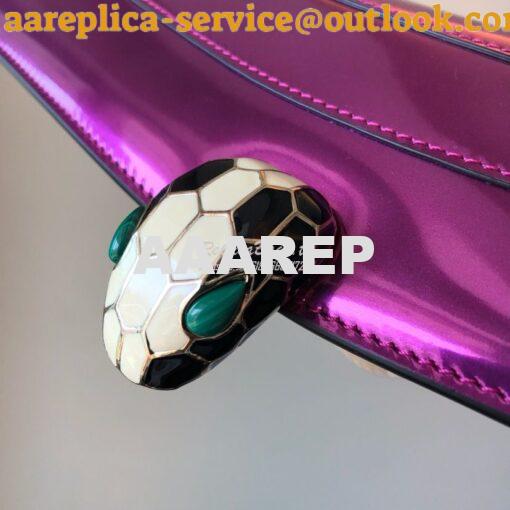 Replica Bvlgari Serpenti Forever Flap Cover Bag in Metallic Purple 397 8