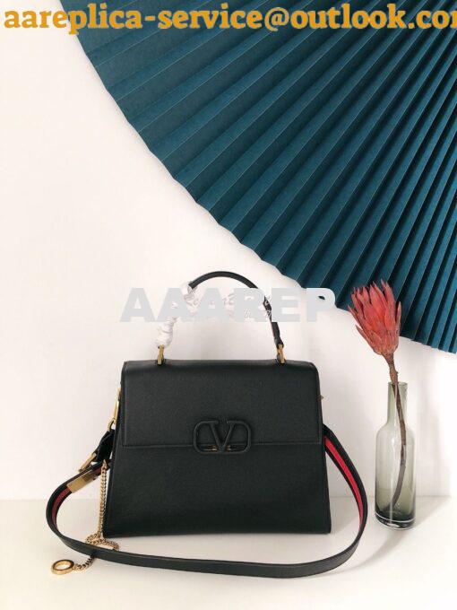 Replica Valentino VSling Grainy Calfskin Handbag ZW2B0F53 Black