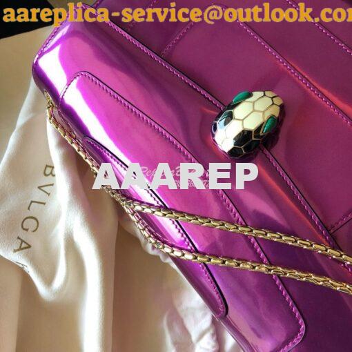 Replica Bvlgari Serpenti Forever Flap Cover Bag in Metallic Purple 397 10