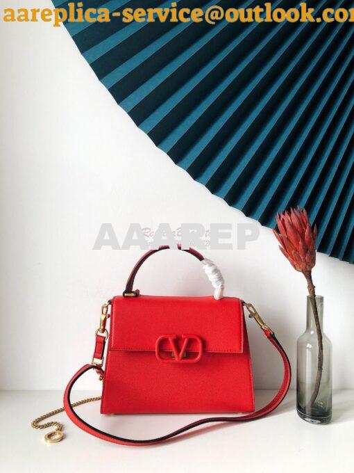 Replica Valentino VSling Grainy Calfskin Handbag ZW2B0F53 Red 6