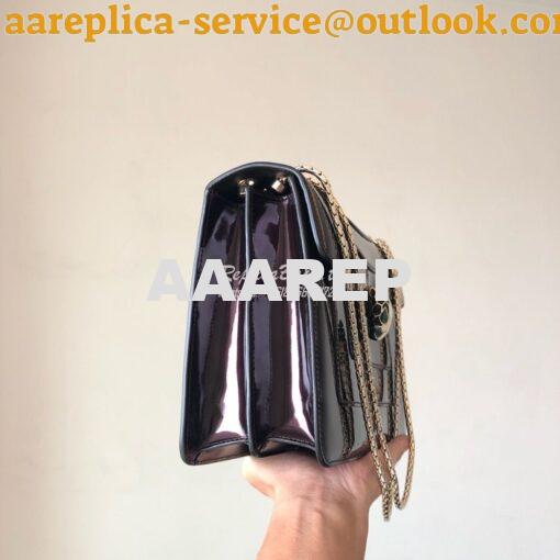 Replica Bvlgari Serpenti Forever Flap Cover Bag in Metallic Amarante 3 6