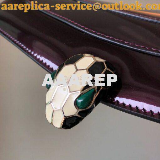 Replica Bvlgari Serpenti Forever Flap Cover Bag in Metallic Amarante 3 7