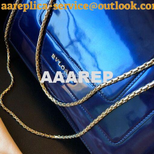 Replica Bvlgari Serpenti Forever Flap Cover Bag in Metallic Cobalt Blu 15
