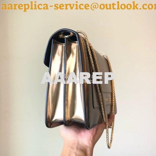 Replica Bvlgari Serpenti Forever Flap Cover Bag in Metallic Bronze 397 6