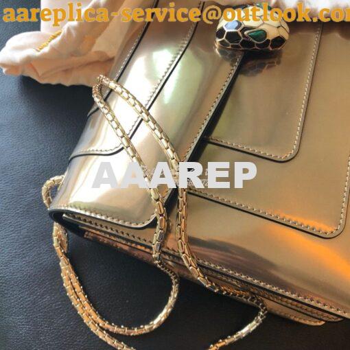 Replica Bvlgari Serpenti Forever Flap Cover Bag in Metallic Bronze 397 12