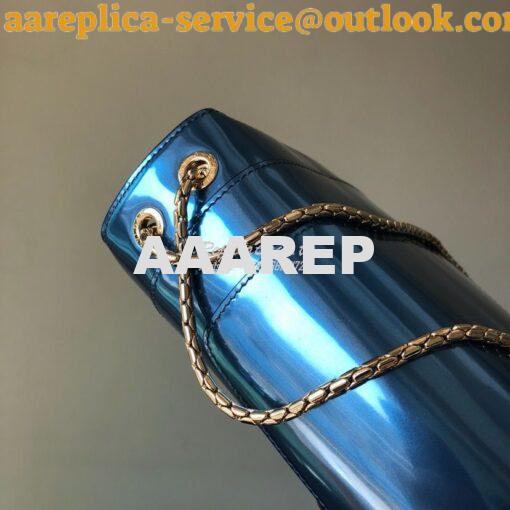 Replica Bvlgari Serpenti Forever Flap Cover Bag in Metallic Blue 39793 5