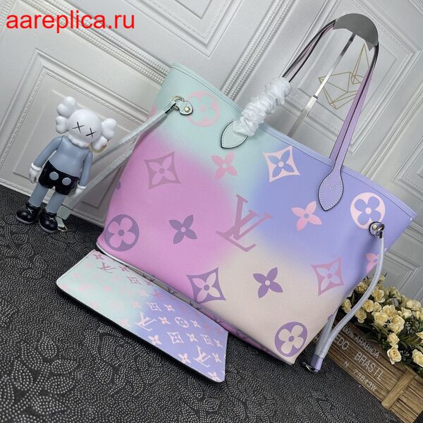  Louis Vuitton M46077 Neverfull MM Pink Gradient Tote Bag, SUNRISE  PASTEL : Clothing, Shoes & Jewelry