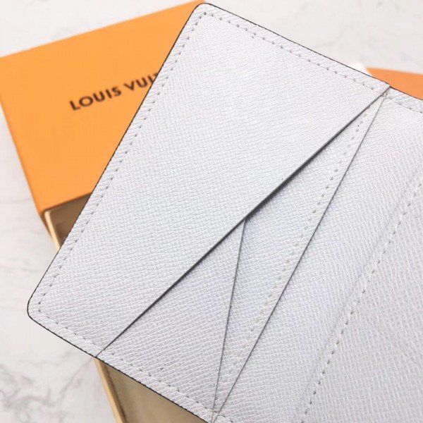 Louis Vuitton Brazza Wallet Monogram Antarctica Taiga White in