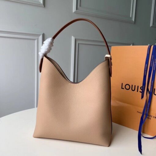 Replica Louis Vuitton Beige Lockme Hobo Shoulder Bag M44330 BLV739 3