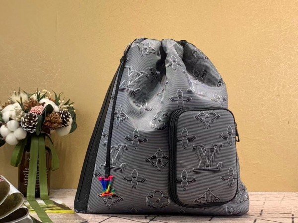 Louis Vuitton Virgil Abloh Green and Brown Monogram Camouflage Nylon Christopher Backpack PM Black Hardware, 2020 (Like New)