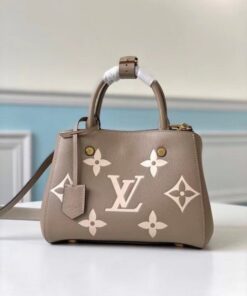 Replica Louis Vuitton Montaigne BB Bag In Tourterelle Gray Leather M45489 BLV699 2