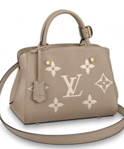 Replica Louis Vuitton Montaigne BB Bag In Tourterelle Gray Leather M45489 BLV699