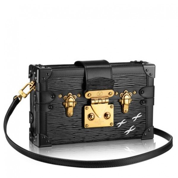 Replica Louis Vuitton Petite Malle Bag In Black Epi Leather M5001N