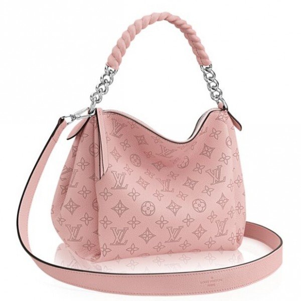 Pink Louis Vuitton Monogram Mahina Babylone Chain BB Satchel