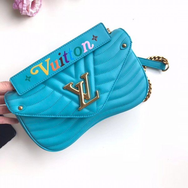 Replica Louis Vuitton Turquoise New Wave Chain Bag MM M51946 BLV648 for  Sale