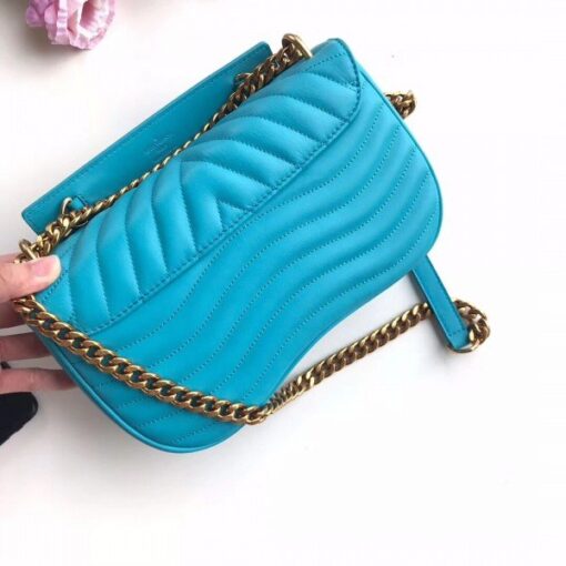 Replica Louis Vuitton Turquoise New Wave Chain Bag MM M51946 BLV648 3
