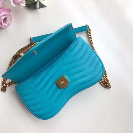 Replica Louis Vuitton Turquoise New Wave Chain Bag MM M51946 BLV648 6