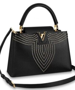 Replica Louis Vuitton Black Capucines PM Bag With Beads M52979 BLV851