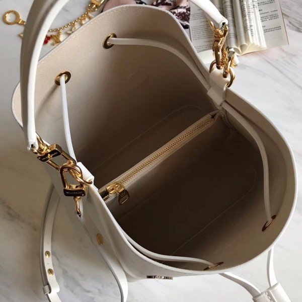 Louis Vuitton Muria Mahina Bucket Bag Brown Silver Leather Purse LV Floral
