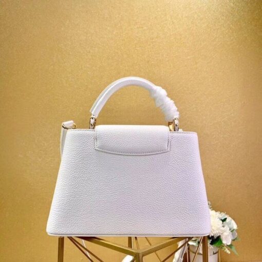 Replica Louis Vuitton White Capucines PM Bag With Chain M53245 BLV822 6