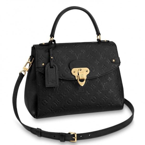 Louis Vuitton Blanche Handbag Monogram Empreinte Leather MM Black