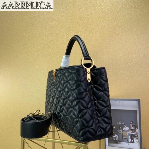 Replica Louis Vuitton Capucines PM Bag In Quilting Lambskin M55366 BLV852 2