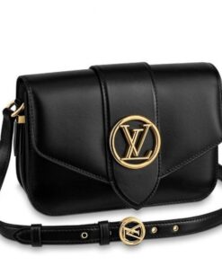 Replica Louis Vuitton LV Pont 9 Bag In Black Calfskin M55948 BLV689