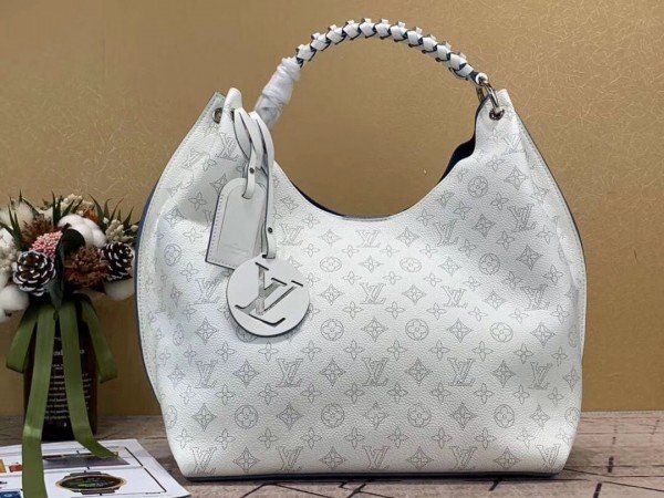 Louis Vuitton Carmel Hobo Monogram Mahina Lv Punching Leather One Shoulder  Bag