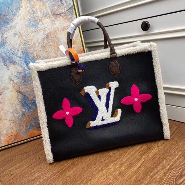 Replica Louis Vuitton Onthego GM Bag Leather Shearling M56958 BLV701 in  2023