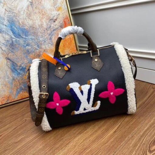 Replica Louis Vuitton Speedy Bandouliere 30 Leather Shearling M56966 BLV681 2