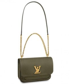 Replica Louis Vuitton Lockme Chain PM Bag In Green Leather M57067 BLV685