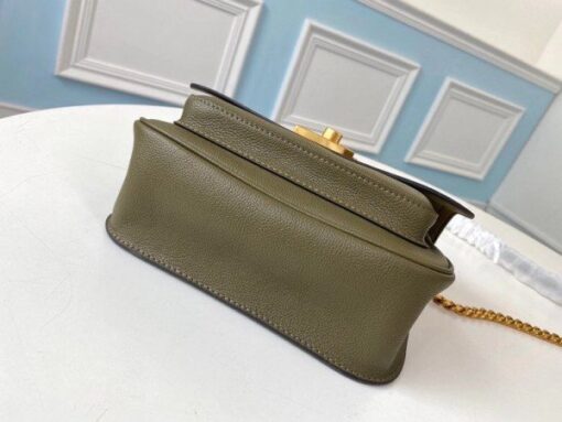 Replica Louis Vuitton Lockme Chain PM Bag In Green Leather M57067 BLV685 5