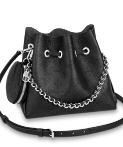 Replica Louis Vuitton Bella Bag In Black Mahina Leather M57070 BLV244