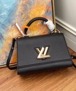 Replica Louis Vuitton Twist One Handle MM Black Bag M57090 BLV679 2