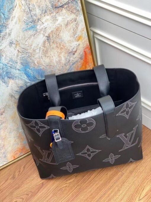 Replica Louis Vuitton Cabas Voyage Tote Taurillon Shadow M57290 BLV912 for  Sale