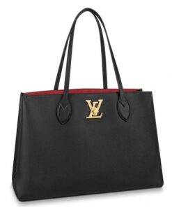 Replica Louis Vuitton Lockme Shopper In Black Leather M57345 BLV702