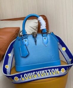 Replica Louis Vuitton Epi Alma BB Bag With Jacquard Strap M57426 BLV163 2