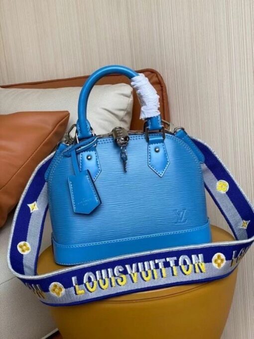 Replica Louis Vuitton Epi Alma BB Bag With Jacquard Strap M57426 BLV163 2