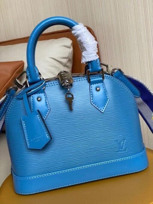 Replica Louis Vuitton Epi Alma BB Bag With Jacquard Strap M57426 BLV163 3