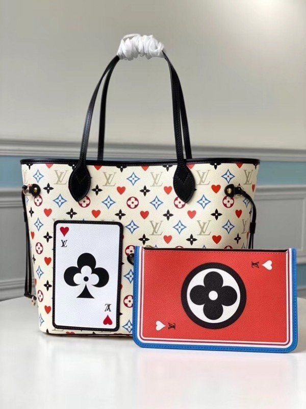 Replica Louis Vuitton Game On Neverfull MM White Bag M57462 BLV348