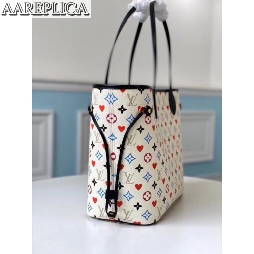 Replica Louis Vuitton Game On Neverfull MM White Bag M57462 BLV348 for Sale