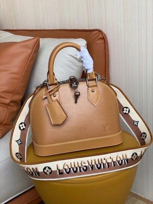 Replica Louis Vuitton Epi Alma BB Bag With Jacquard Strap M57540 BLV164 2