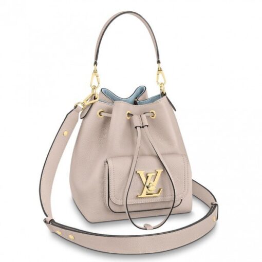Replica Louis Vuitton Grey Lockme Bucket Bag M57688 BLV719