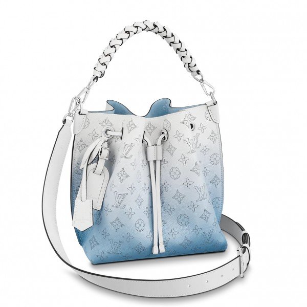 Replica Louis Vuitton Muria Bag In Blue Mahina Leather M59554 Fake