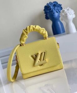 Replica Louis Vuitton Twist PM Bag In Yellow Taurillon Leather M58571 BLV713 2