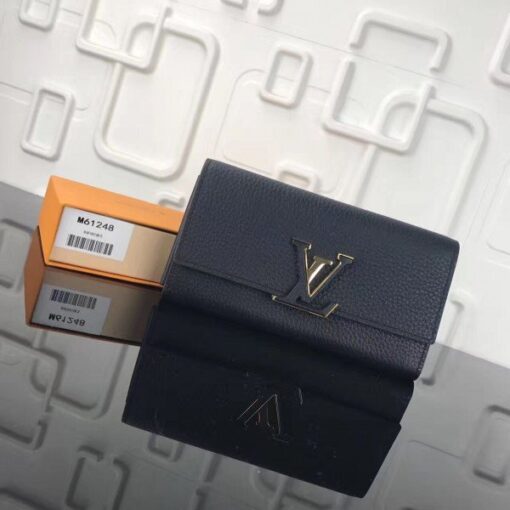 Replica Louis Vuitton Black Capucines Wallet Taurillon M61248 BLV1005 2