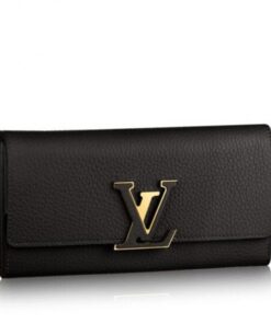 Replica Louis Vuitton Black Capucines Wallet Taurillon M61248 BLV1005
