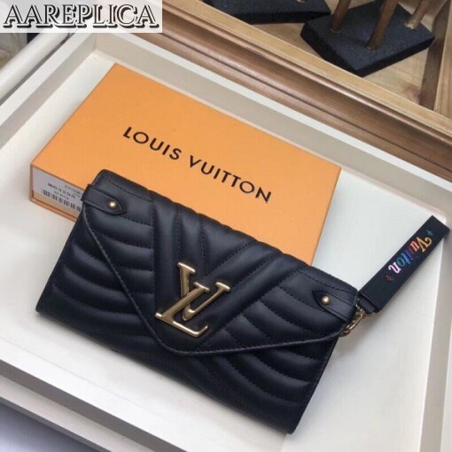 Replica Louis Vuitton Black New Wave Long Wallet M63298 BLV1012 2