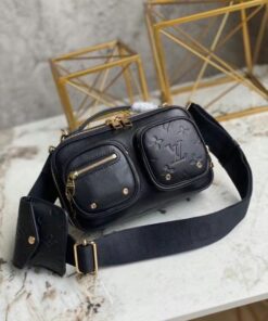 Replica Louis Vuitton Utility Crossbody Bag In Black Leather M80450 BLV716 2