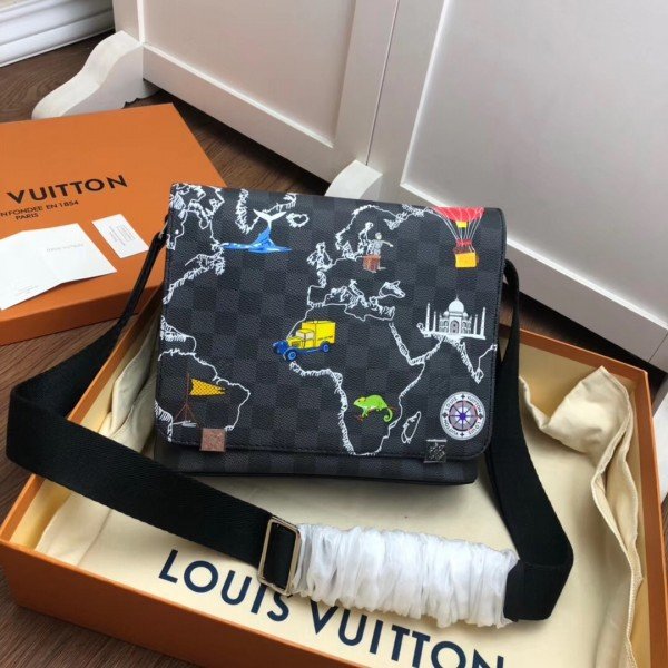 Replica Louis Vuitton District PM Bag Damier Graphite Maps N40238 BLV898  for Sale